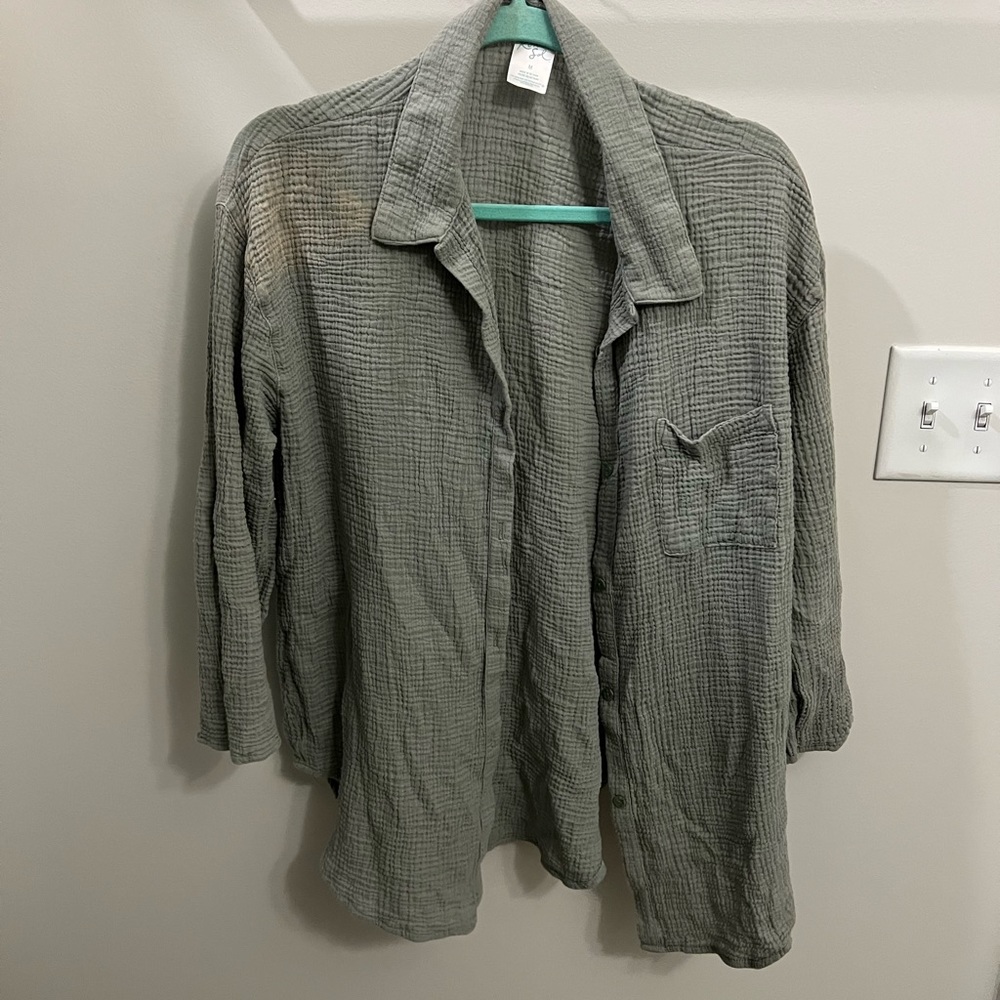 Green cardigan cover up